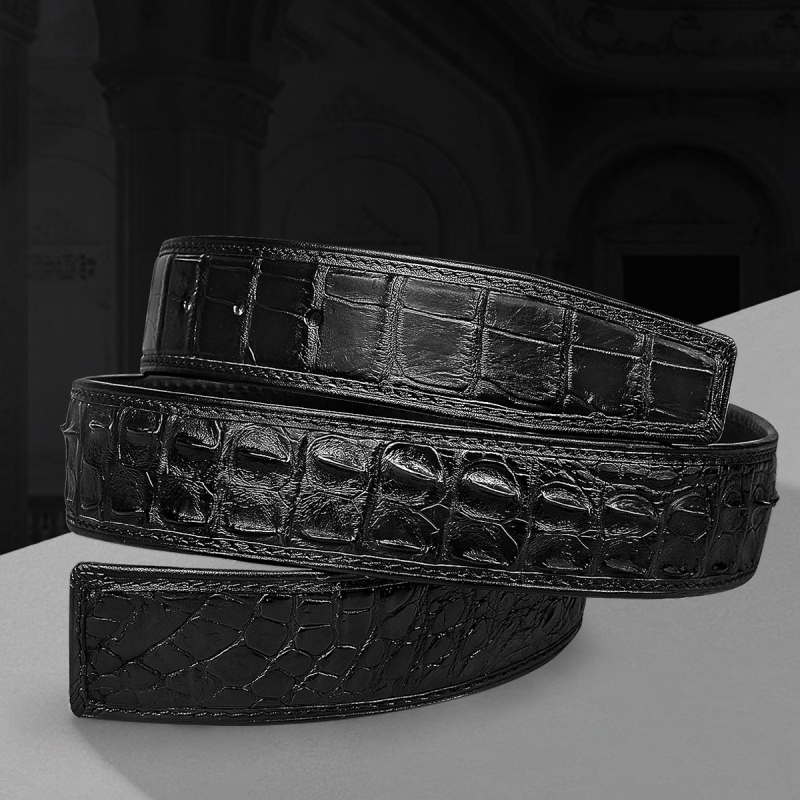 男裤腰带头层牛皮真皮腰带板扣男生休闲礼物礼盒鳄鱼皮男士皮带
