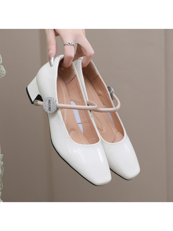 2025春秋季气质中跟真皮单鞋31小码时尚女鞋舒适感不累脚职业女鞋