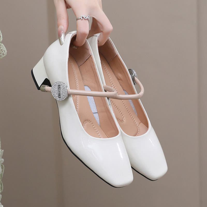 2025春秋季气质中跟真皮单鞋31小码时尚女鞋舒适感不累脚职业女鞋图片