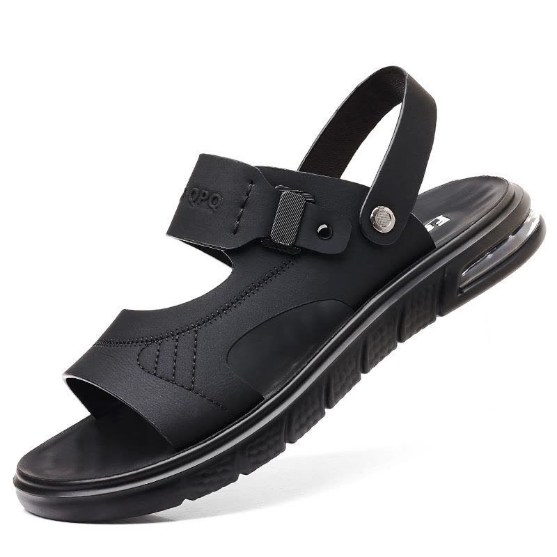 头层牛皮海边涉水休闲凉鞋防滑旅游度假沙滩一鞋两穿凉拖鞋图片