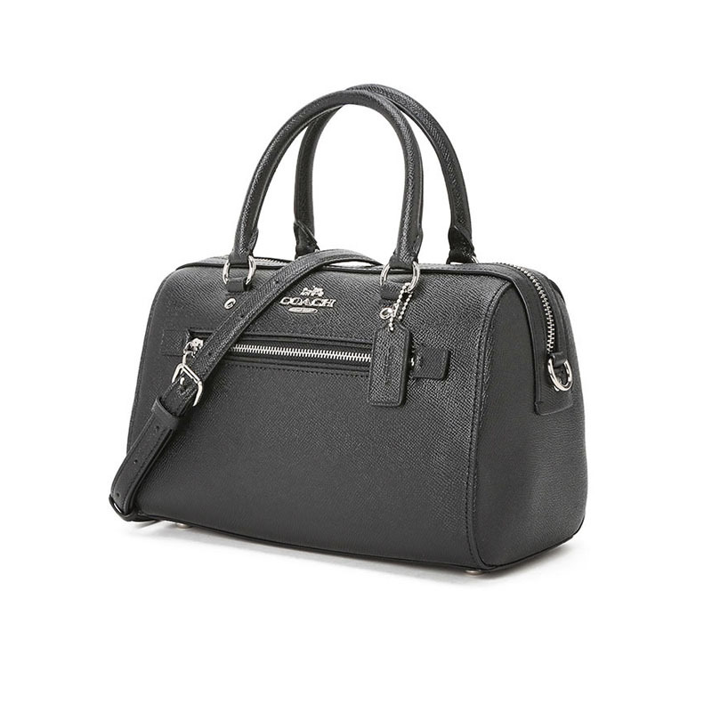 COACH 蔻驰 ROWAN 女士单肩包 波士顿包中号 字母马车标粒面皮F79946银扣