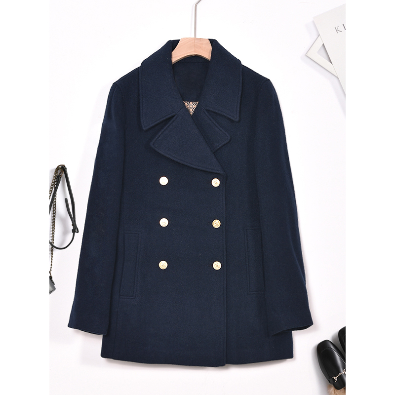 双排扣西装领羊毛大衣藏青色主要参数品牌:湯尼保羅(tonypaulo)产地