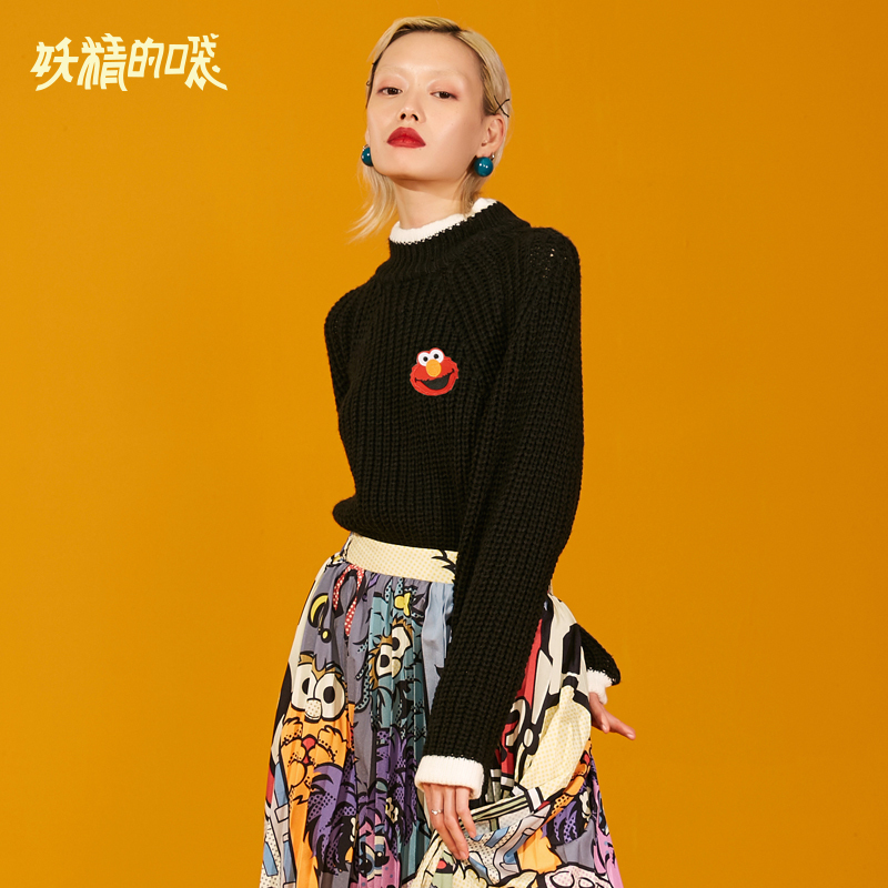 妖精的口袋Y早秋毛衣女亲子装韩版宽松长袖套头针织衫潮N