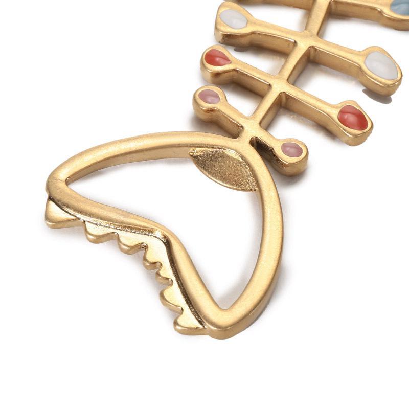 TORY BURCH 托里·伯奇 奢侈品 TB钥匙扣 男女中性 金属仿古做旧鱼骨钥匙扣钥匙圈挂饰开瓶器 80468