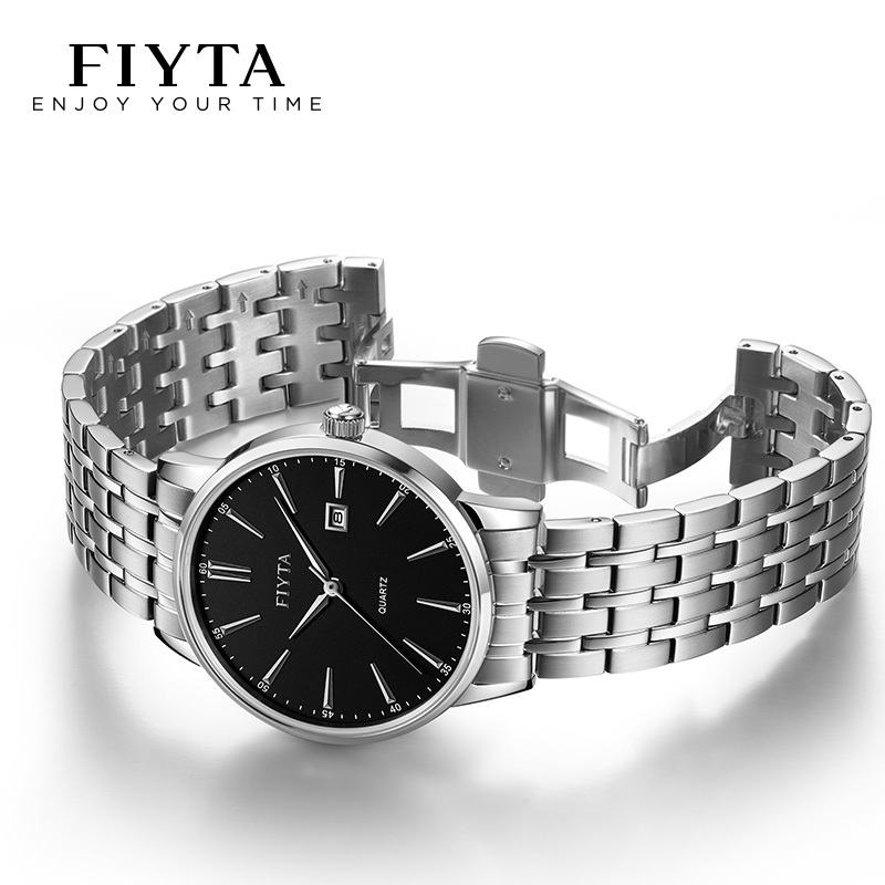 飞亚达(FIYTA)手表 商务休闲 简约防水百搭男表女士石英表钢带情侣表腕表
