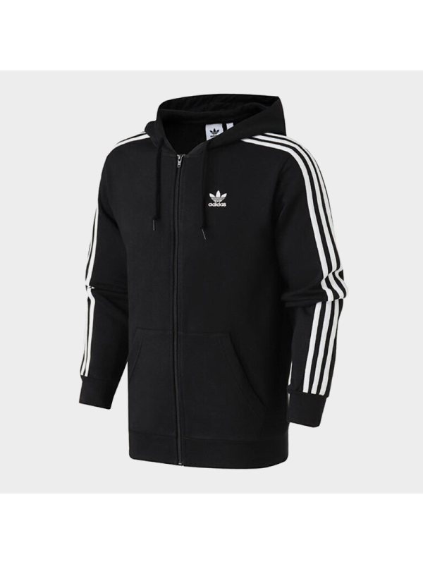 adidas阿迪达斯三叶男子连帽运动卫衣休闲针织夹克DV1551