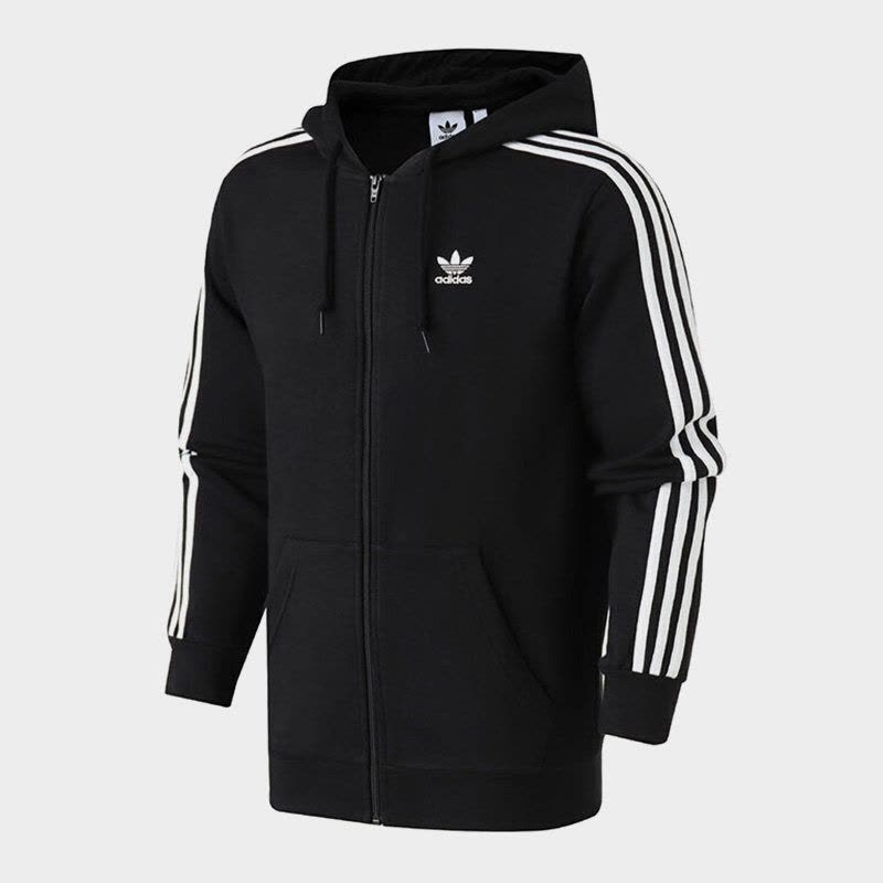 adidas阿迪达斯三叶男子连帽运动卫衣休闲针织夹克DV1551图片
