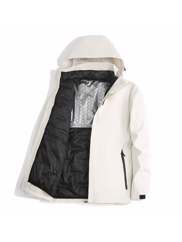 男装冲锋衣羽绒服男女冬季加厚保暖石墨烯加热内里登山服男士外套