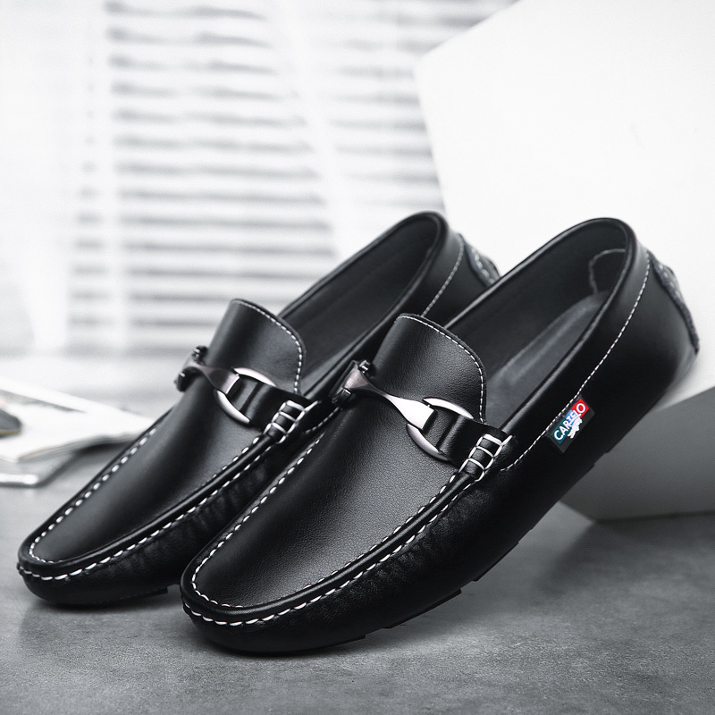 卡帝乐鳄鱼cartelo休闲鞋男牛皮舒适防滑一脚蹬懒人套脚驾车豆豆鞋男