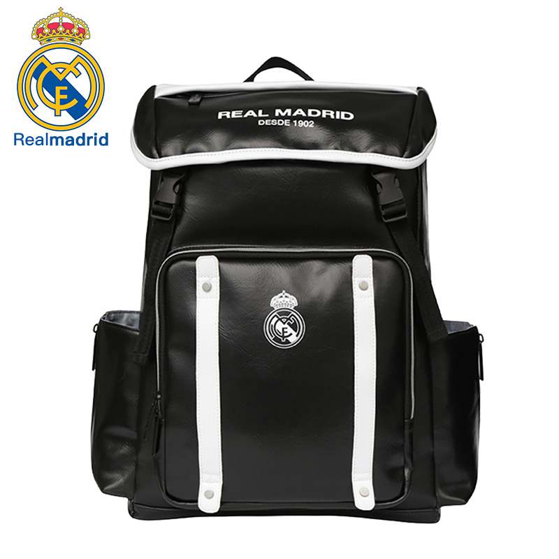 皇家马德里Realmadrid官方正品时尚男女士多功能大容量手提运动户外骑行健身训练商旅行电脑双肩挎书包背包黑色