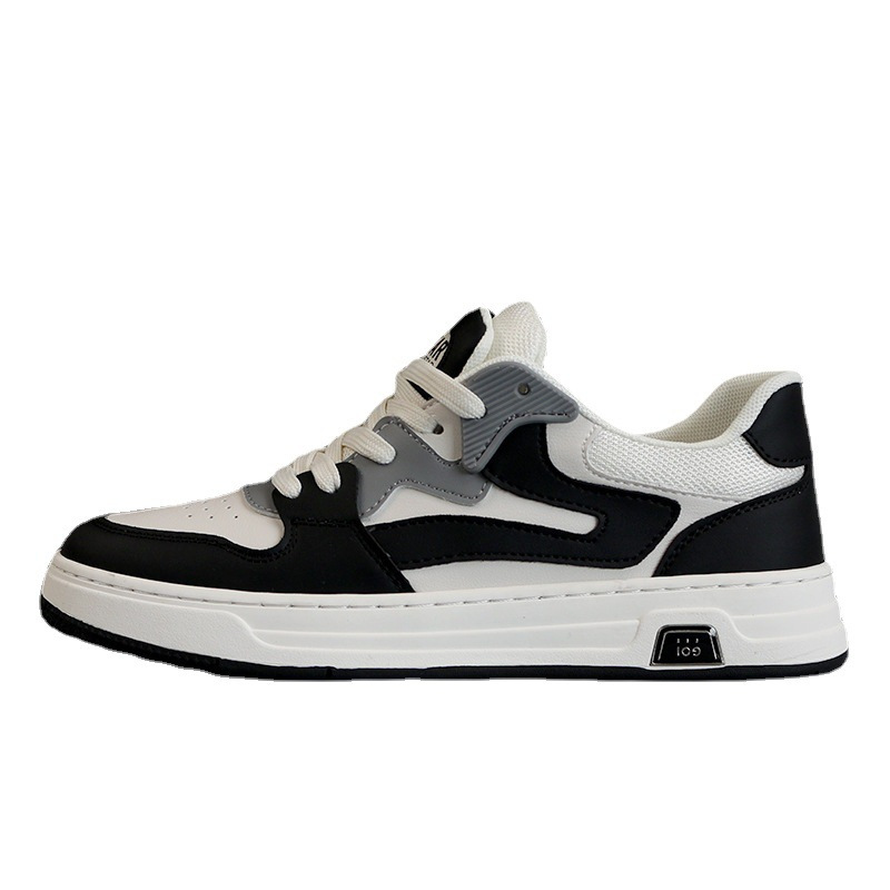 dbmg2023新款黑白配色面包鞋男潮流时尚低帮透气板鞋男士鞋子