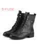D：Fuse/迪芙斯冬牛皮圆头中跟马丁短靴女鞋DF54115145