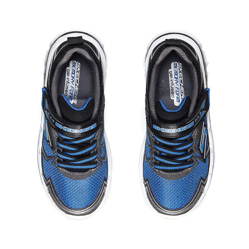 SKECHERS斯凯奇男大小童鞋低帮魔术贴运动休闲鞋95359L 95359L/RYBK宝蓝色+黑色