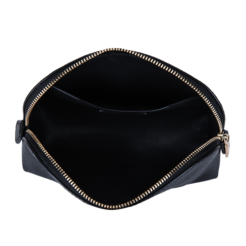 COACH 蔻驰 奢侈品 女士专柜款黑色皮质化妆包