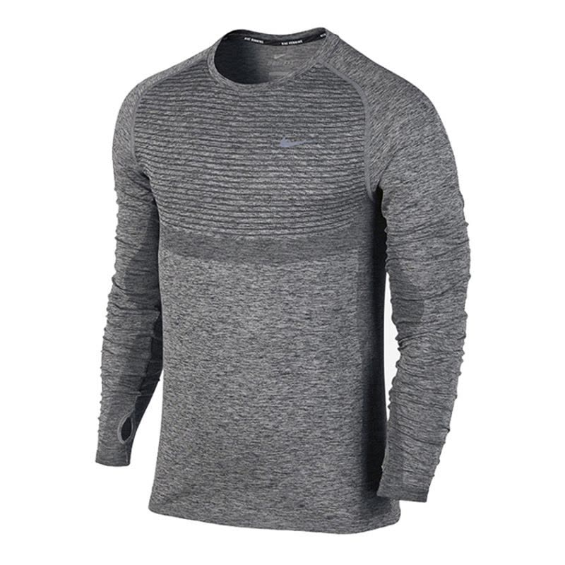 耐克男装冬季圆领防风保暖跑步运动长袖圆领T恤-717761-010图片