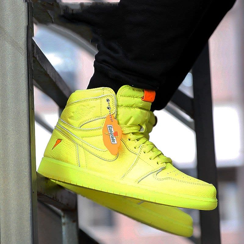 NikeAirJordan1GatoradeAJ1佳得乐柠檬黄篮球鞋AJ5997-345图片