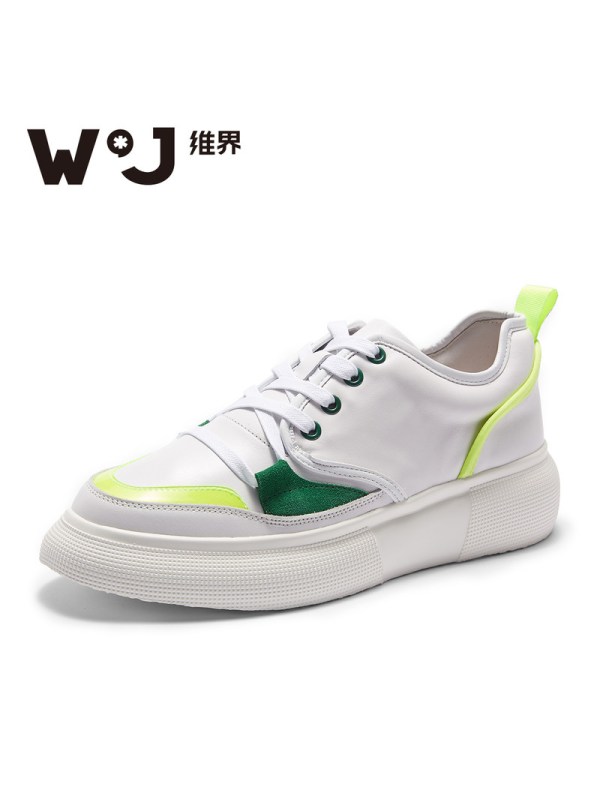 维界男鞋秋小白鞋男休闲鞋韩版时尚舒适潮流厚底板鞋ins火的鞋子