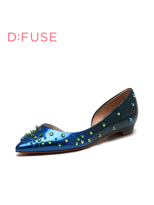 D:FUSE/迪芙斯春季牛皮浅口尖头低跟低帮鞋女鞋DF61113125_fJV16