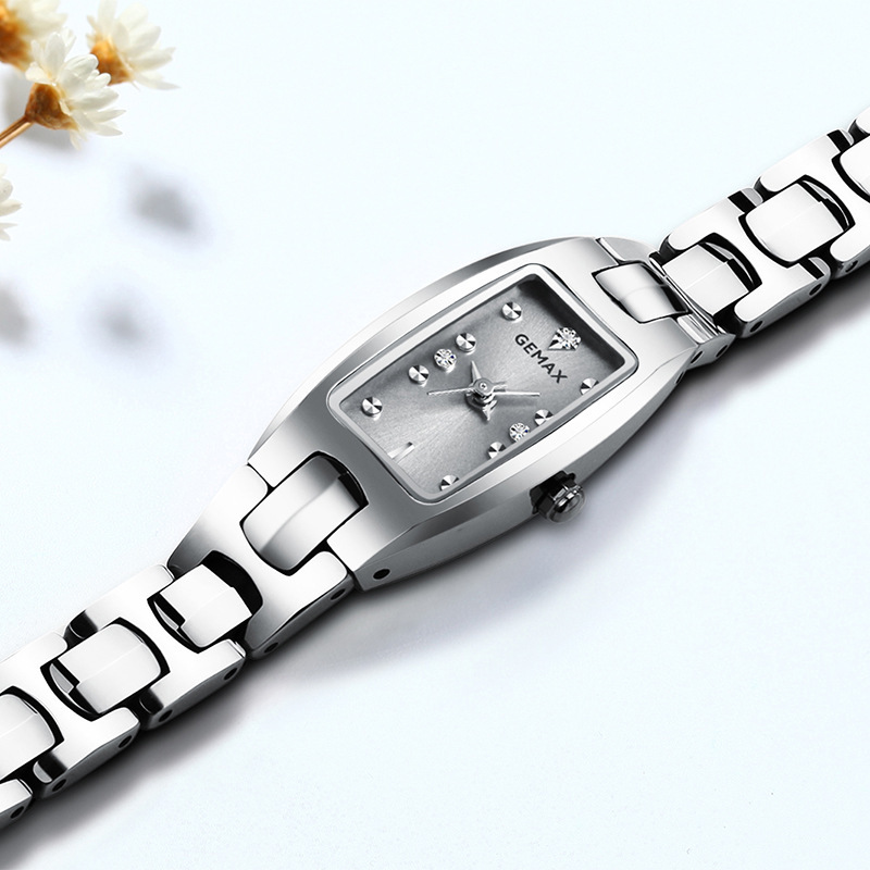gemax格玛仕正品防水石英腕表女士时尚品牌钨钢手链表mx2201