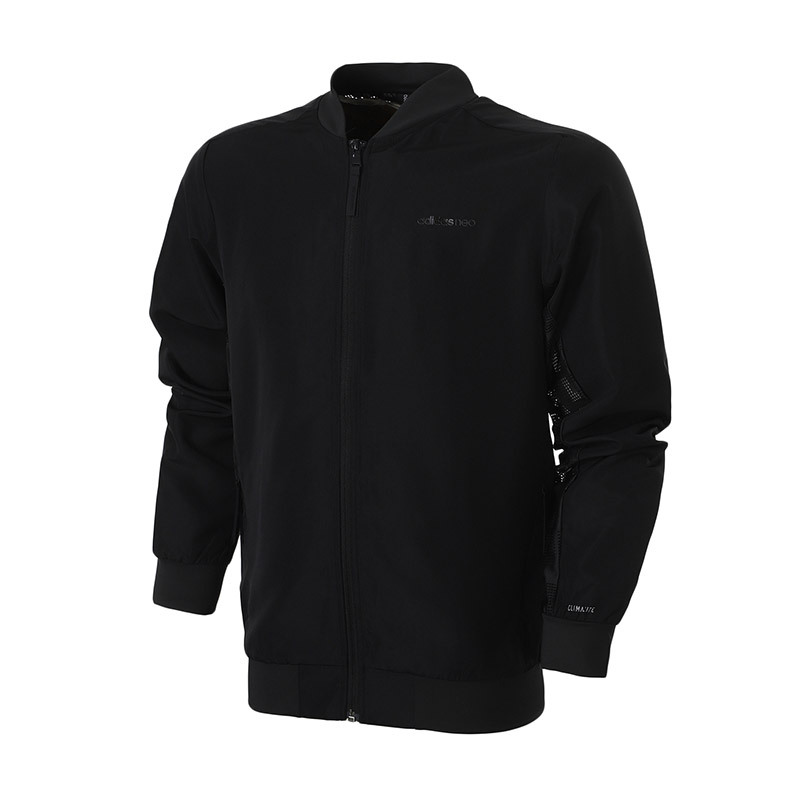 adidas阿迪达斯NEO男子外套飞行领休闲运动服DN7378 L DN7378黑色