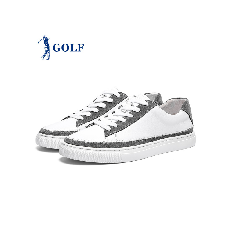 GOLF男鞋板鞋男春季新款男士小白鞋韩版休闲鞋时尚真皮鞋子百搭潮