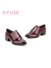 D：Fuse/迪芙斯春秋牛皮尖头中跟粗跟深口单鞋女鞋DF63112006