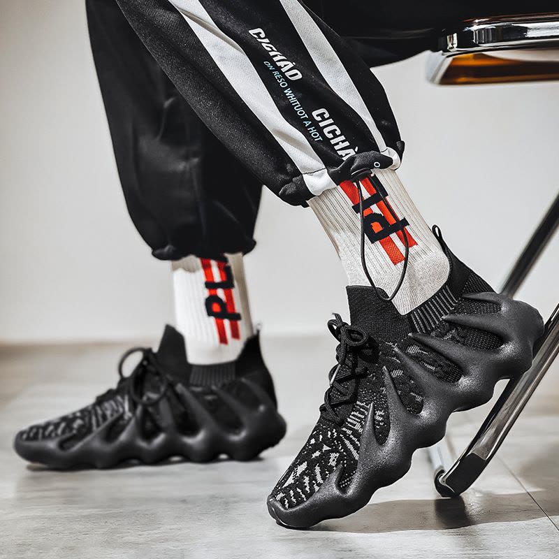 Ceba2022春季飞织透气运动鞋新款火山拼色椰子鞋青少年潮款休闲男鞋图片