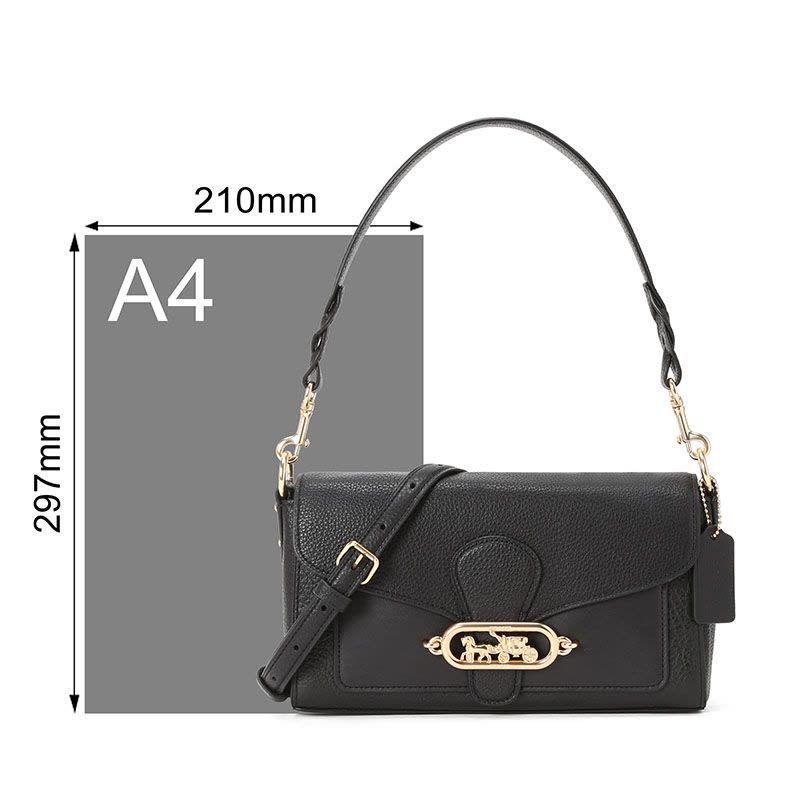 COACH 蔻驰 JADE 通勤肩背包小号 女士斜挎包马车标粒面皮拼织F91105金扣图片