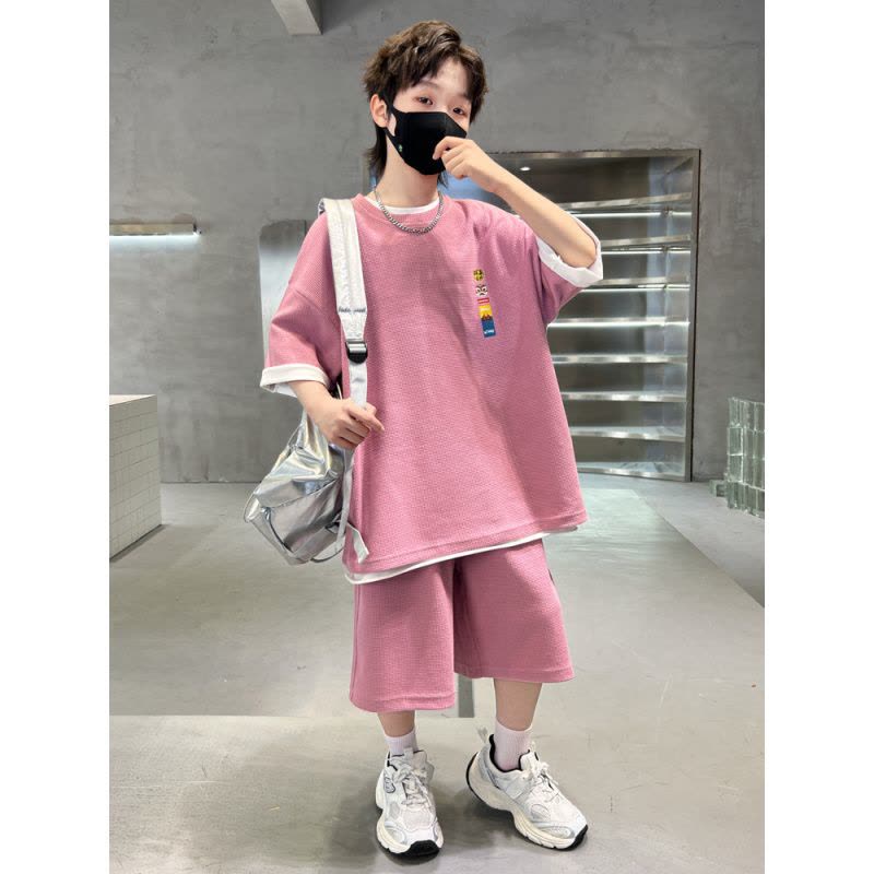 男童夏季套装2025新款儿童夏装短袖运动服薄款大童夏款帅气时髦潮图片