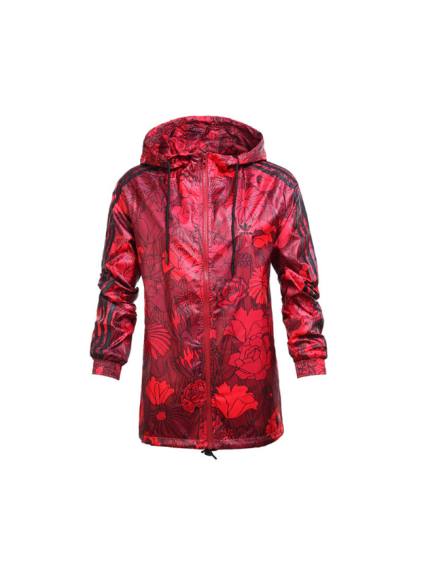 阿迪达斯三叶草女秋梭织透气防风夹克运动休闲外套-AY7965