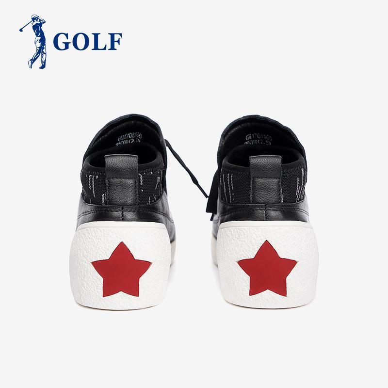 GOLF男鞋春季新款休闲鞋时尚系带鞋子男韩版潮流百搭真皮板鞋潮鞋