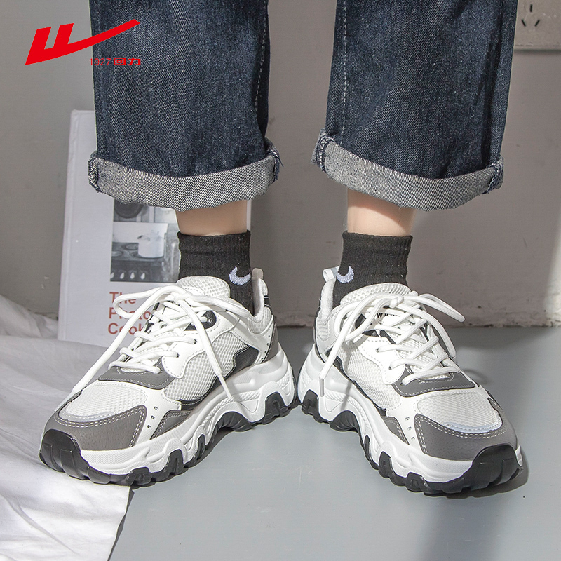 回力warrior新款女百搭透气休闲运动鞋老爹鞋