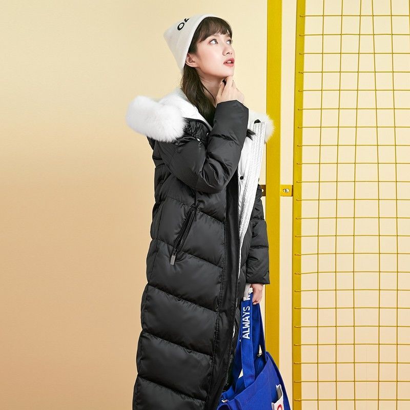 7m莫丽菲尔新款时尚大毛领秋冬学生韩版加厚长款羽绒服女70009172