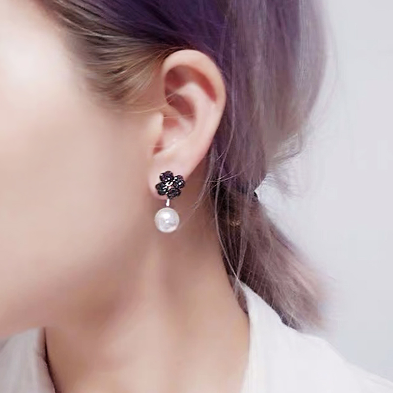 Swarovski/施华洛世奇正品耳环女黑水晶四叶草耳饰