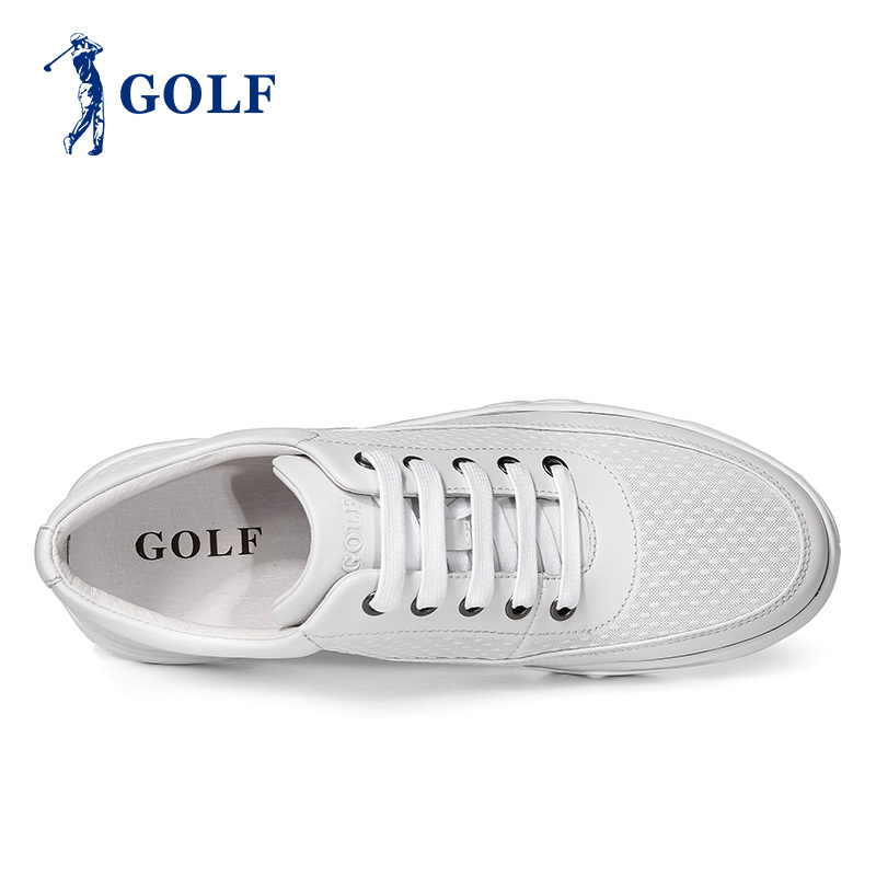 GOLF/高尔夫男鞋春季运动板鞋低帮平底真皮鞋子韩版系带休闲鞋潮