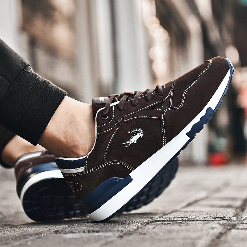 卡帝乐鳄鱼男鞋韩版休闲鞋简约百搭防滑耐磨鞋子男士低帮系带运动鞋