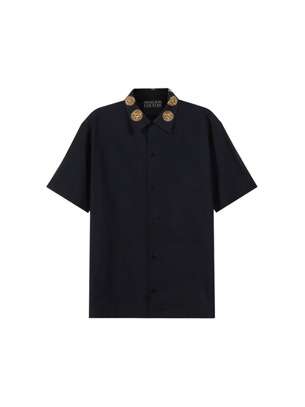 范思哲 VERSACE JEANS COUTURE 男士棉质短袖衬衫72GAL2BC CN002