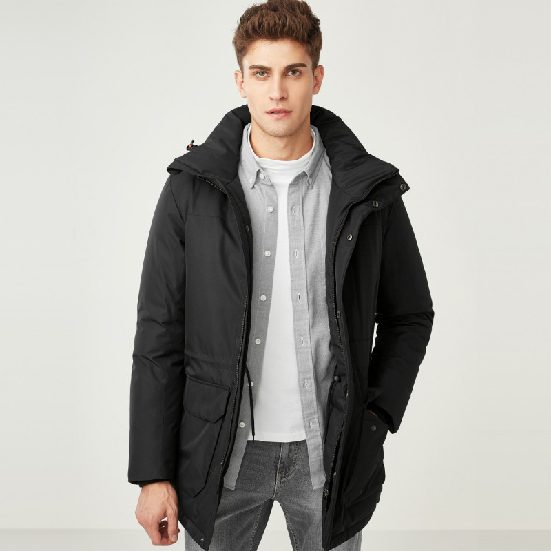 佐丹奴男保暖羽绒服加厚秋冬款羽绒衣男中长款羽绒外套01078652视频