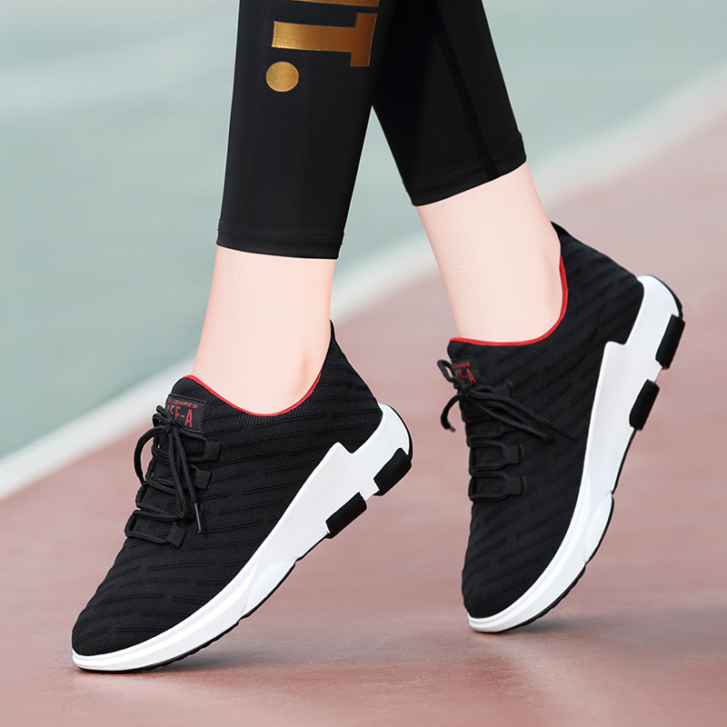 莱卡金顿laikajindun运动鞋女透气网面鞋系带跑步鞋平底休闲鞋女6521