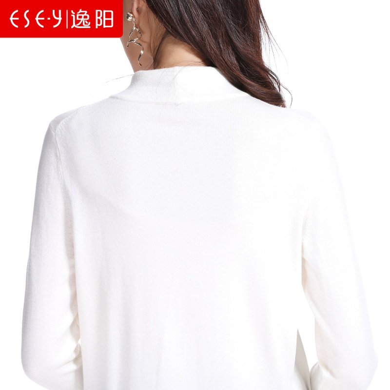 白色外穿打底衫长袖高领套头毛衣上衣2018秋女新款正品气质0300