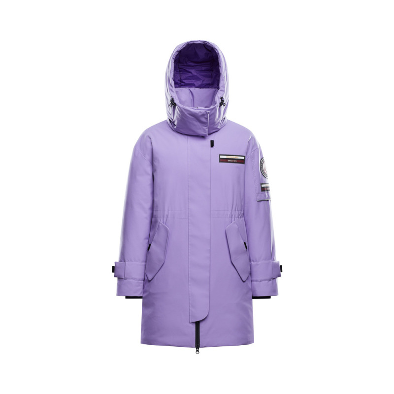 波司登女式工装风羽绒服鹅绒派克中长款冬厚廓形外套