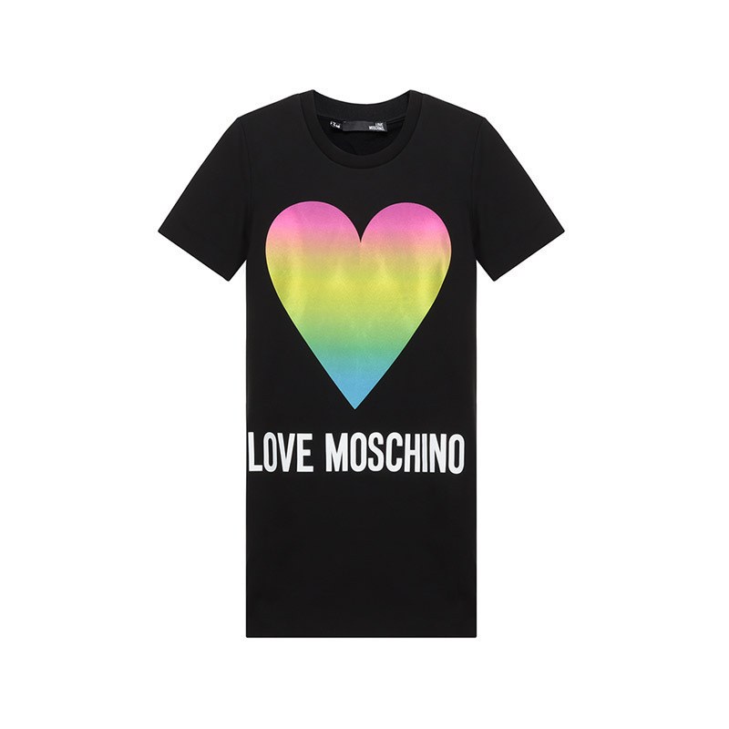 LOVE MOSCHINO 女士棉质圆领短袖卫衣裙连衣裙W5A02 20 M4266