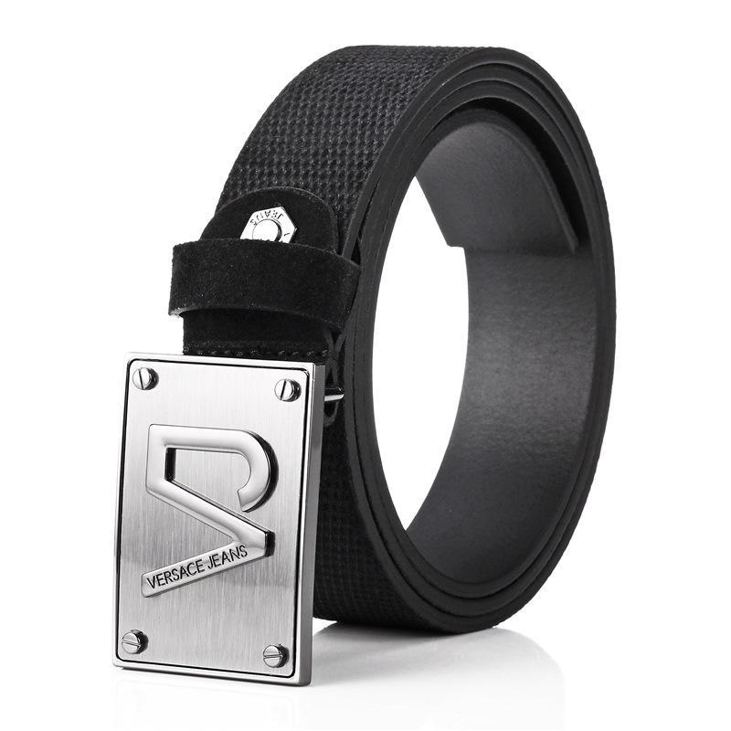 Versace JEANS 范思哲 男士皮革板扣式腰带皮带 D8YTBF10 77243