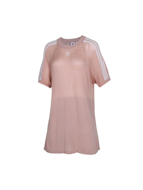 Adidas阿迪达斯三叶夏季新款女子连衣裙宽松透气圆领短袖CY5844