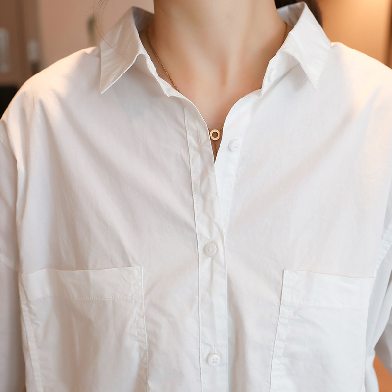 铂瑟衬衫单排多扣常规长袖直筒纽扣