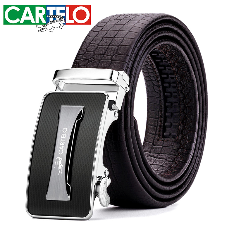 卡帝乐鳄鱼男士皮带牛皮青年休闲自动扣腰带男真皮商务裤带dpm5sm6022