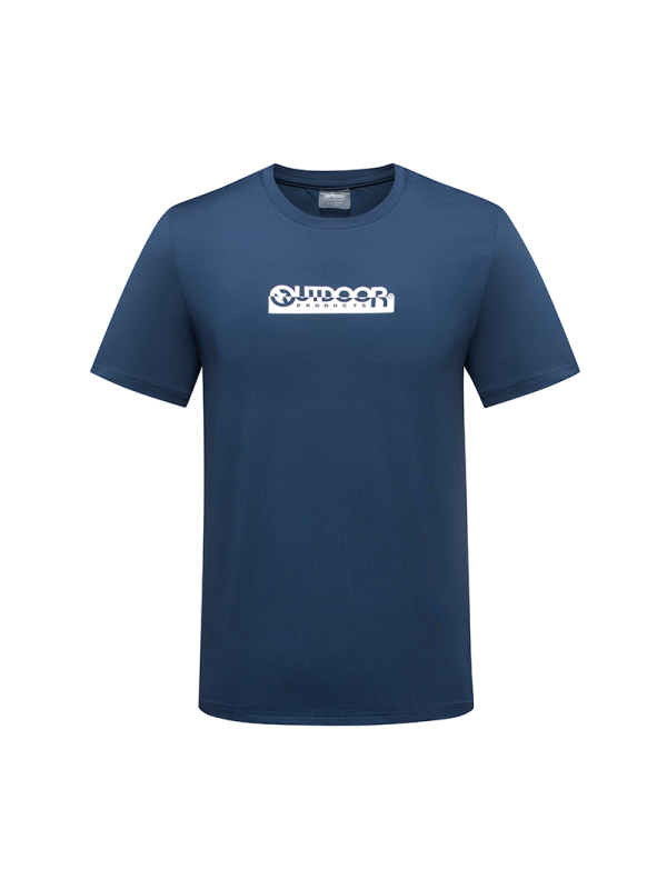 （OUTDOORPRODUCTS）运动户外男女情侣短袖T恤圆领印花弹力透气上衣81017