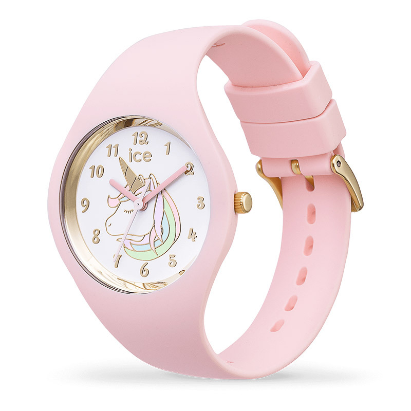 Ice-Watch艾施表fantasia系列 比利时硅树脂柔软表带儿童手表学生表卡通表 016722 粉色 S码