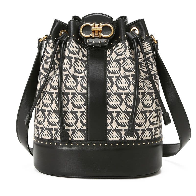 预订FERRAGAMO GANCINI 水桶 老花款 斜挎包21H587 织物\牛皮革图片