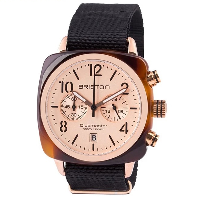 briston正品手表男女情侣运动欧美潮流石英手表黑带香槟色盘